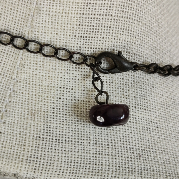 Yellow jade and amethyst necklace - Picture 5 of 7